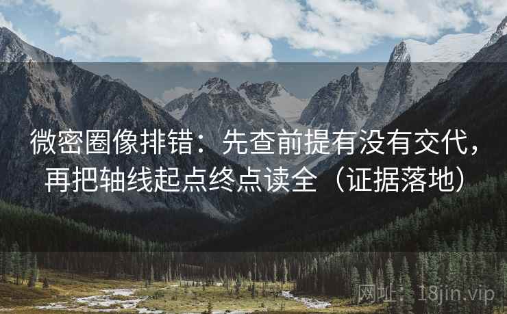 微密圈像排错：先查前提有没有交代，再把轴线起点终点读全（证据落地）